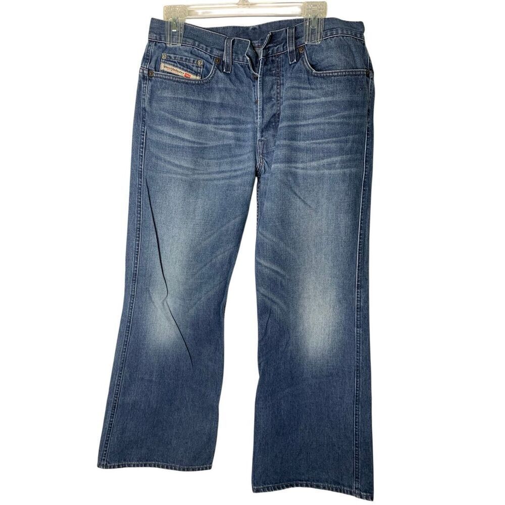 Diesel Men's Faded Blue Straight-Leg Jeans